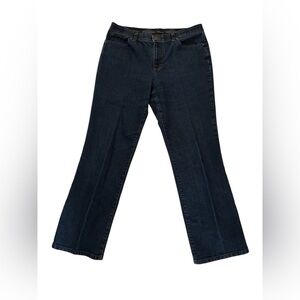 Style & Co Dark Wash Boot Cut Stretch Jeans Tummy Control Size 10S Curvy